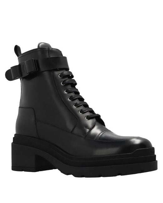 Ferragamo Black Ferragamo Ladies Lober Ankle Boots
