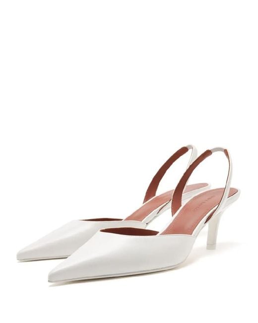 AMINA MUADDI White Sofia Sling Leather Pumps