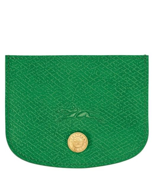 Longchamp Green Epure Leather Card Holder