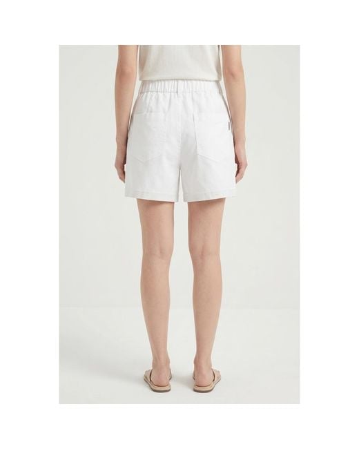 Brunello Cucinelli White Relaxed Shorts, Brand Size 40 (Us