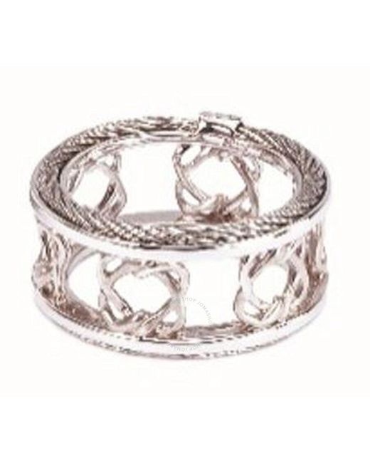 Charriol Metallic Heart To Heart Sterling Cable Ring