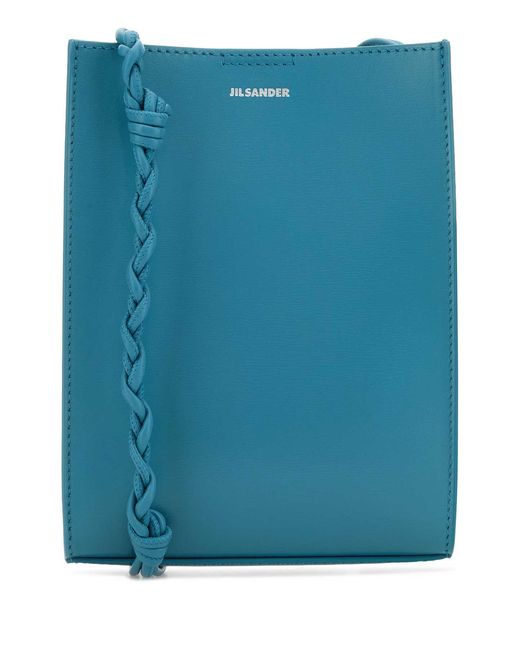 Jil Sander Blue Leather Small Tangle Shoulder Bag