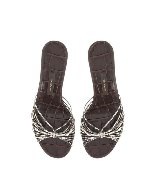 Ferragamo Metallic Aryana Cage Heel Leather Sandals