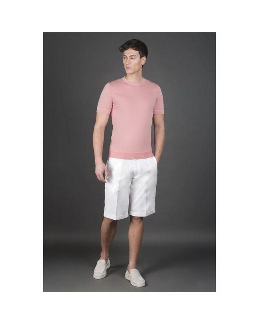 Moorer Gray Light Short Sleeve Sweater for men