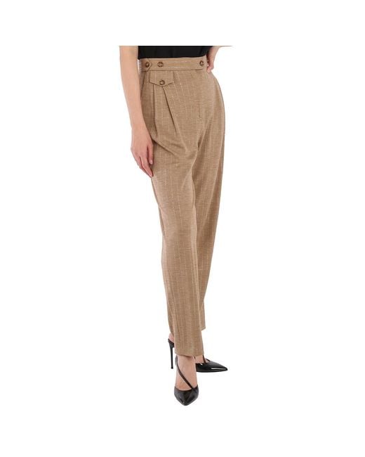 Burberry Natural Ladies Pecan Melange Tailored Trousers, Brand Size 6 (Us