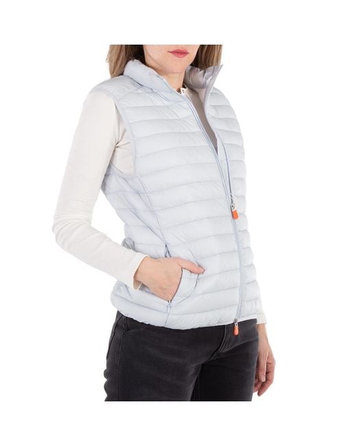 Save The Duck White Quilted Charlotte Puffer Vest, Brand Size 2