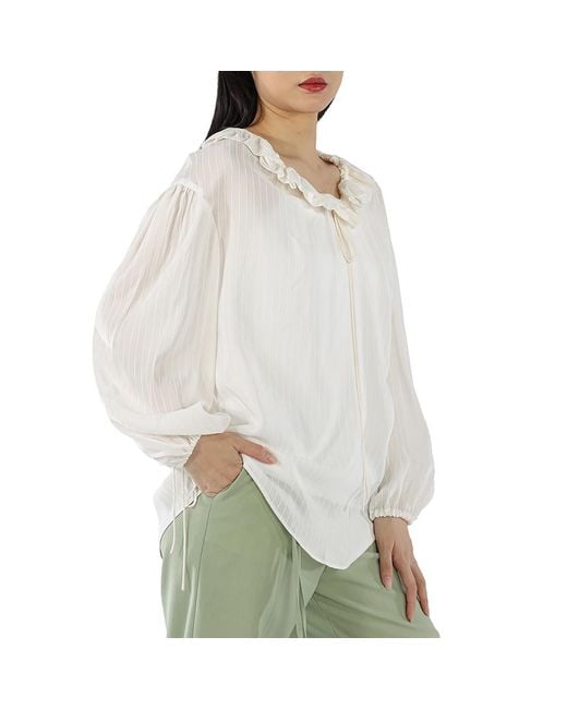 Stella McCartney Gray Pinstripe Blouse, Brand Size 36 (Us