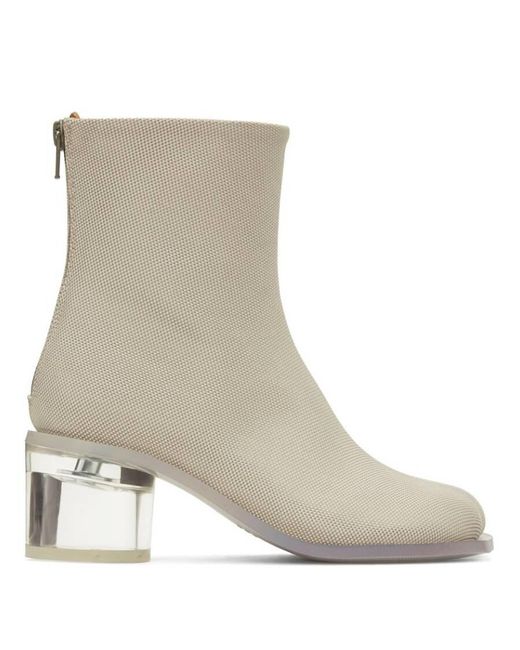MM6 by Maison Martin Margiela Gray Anatomic Transparent Heel Boots