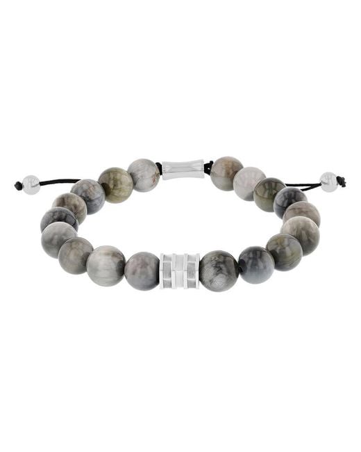Robert Alton Metallic Stainless Steel Tiger Eye Bead Bolo Bracelet for men