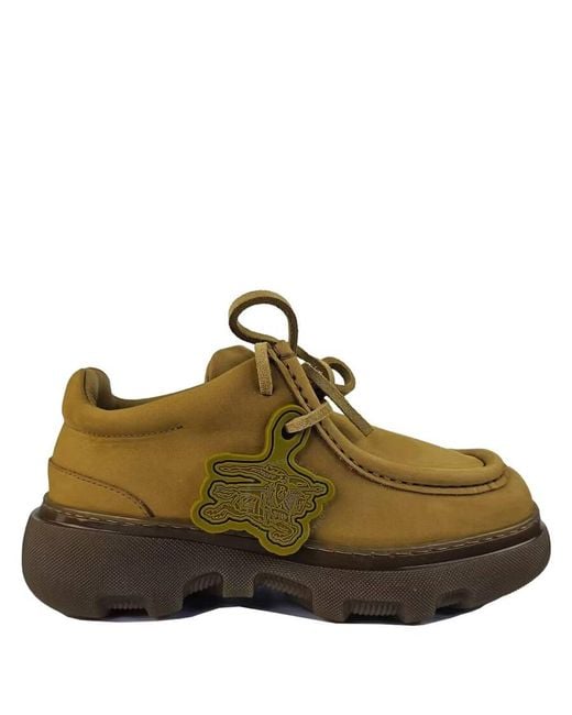Burberry Green Nubuck Creeper Shoes, Brand Size 38 Us