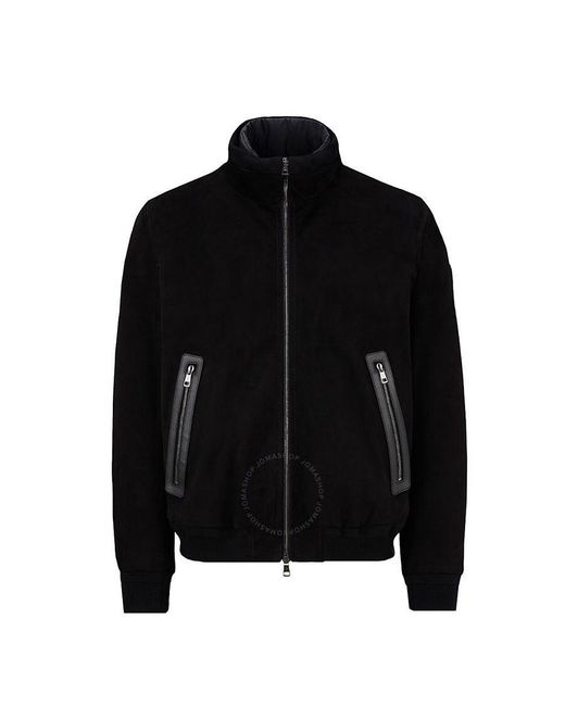 Moncler Black Fayal Supple Suede Down Jacket for men