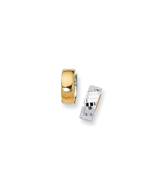 Tresorra Metallic 14K & Reversible Huggie Earrings