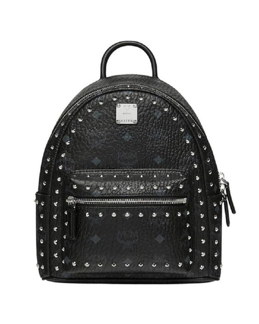 MCM Black Mini Visetos Stark Backpack for men