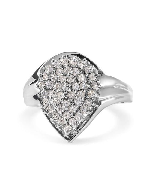 Haus of Brilliance White 10K 1/2 Cttw Diamond Pear Shaped Cluster Ring (H-I Color, I1-I2 Clarity) for men