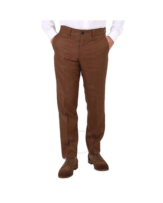 Burberry Brown Dark Birch Dover Cropped Tailored Trousers for men