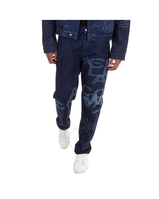 A_COLD_WALL* Blue A Cold Wall Lasered-Logo Cotton Jeans for men