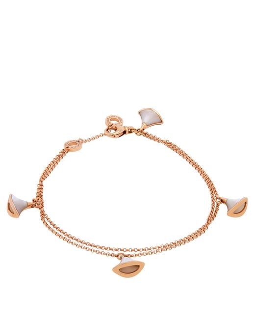 BVLGARI Metallic 18K Rose Mother Of Pearl Diva's Dream Bracelet