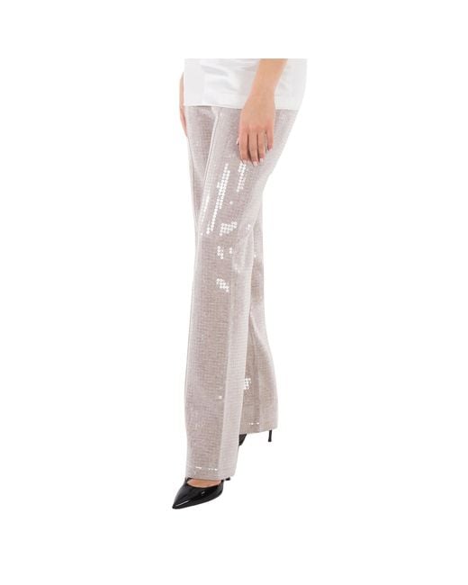Burberry Gray Sequins Embellished Carina Cashmere Pants