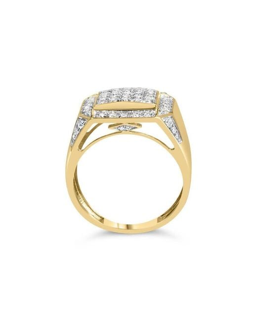 Haus of Brilliance White 10K 2 1/8 Cttw Diamond Composite Cluster Cocktail Ring Band for men