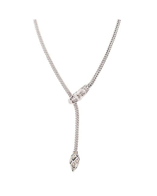 John Hardy Metallic Naga & Dragon Lariat Necklace 20"