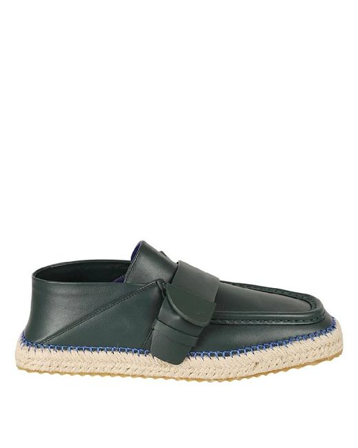 Burberry Green Deck Low Top Leather Espadrilles, Brand Size 40 Us for men