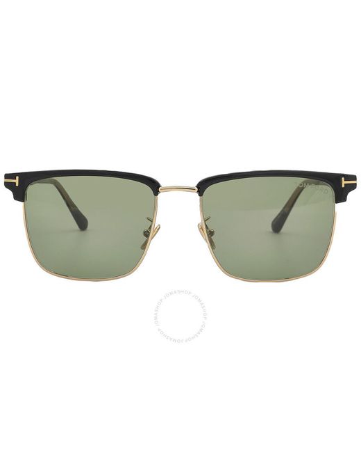 Tom Ford Hudson Green Square Sunglasses Ft0997-h 01n 55 for men