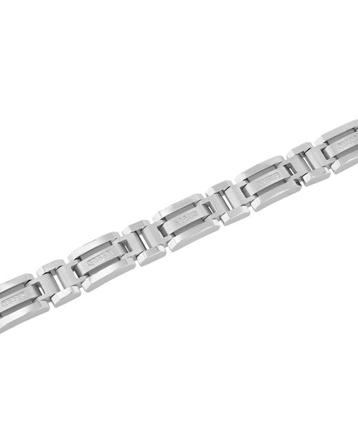 Robert Alton Metallic 1/6Ctw Diamond Stainless Steel H-Link Bracelet for men