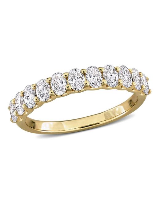 Created Forever Metallic 1Ct Tw Oval Lab-Grown Diamond Semi-Eternity Anniversary Band