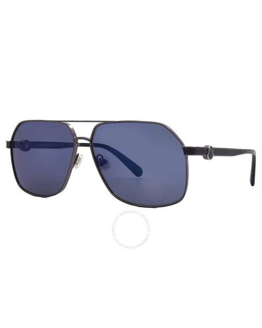 Moncler Blue Icepol Smoke Navigator Sunglasses Ml0264 08x 61 for men