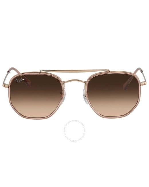 Ray-Ban Marshal Ii Pink/brown Gradient Geometric Sunglasses Rb3648m 9069a5