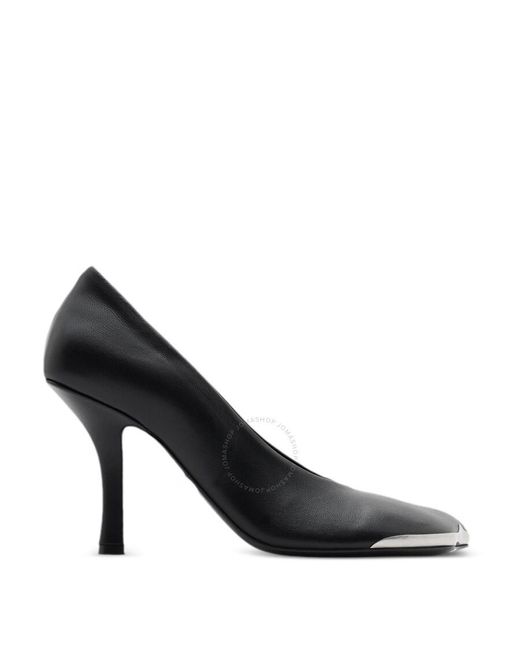 Burberry Black Duck 90Mm Leather Pumps, Brand Size 40 Us