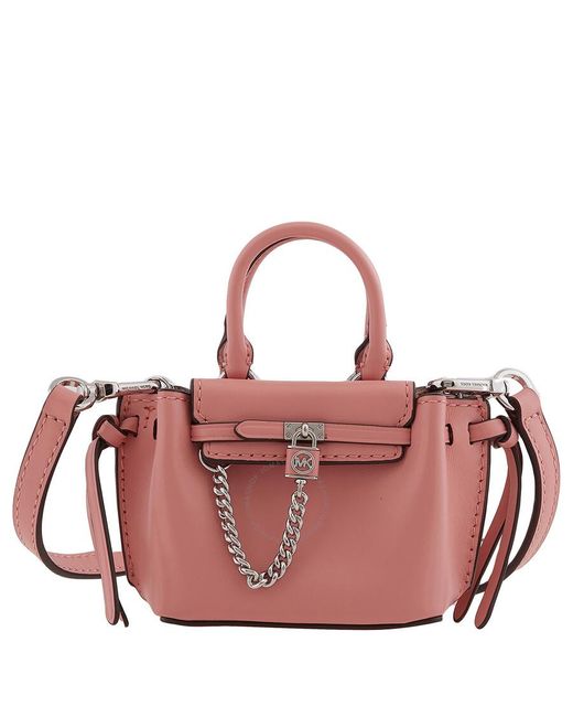 Michael Kors Pink Leather Hamilton Legacy Micro Belted Crossbody