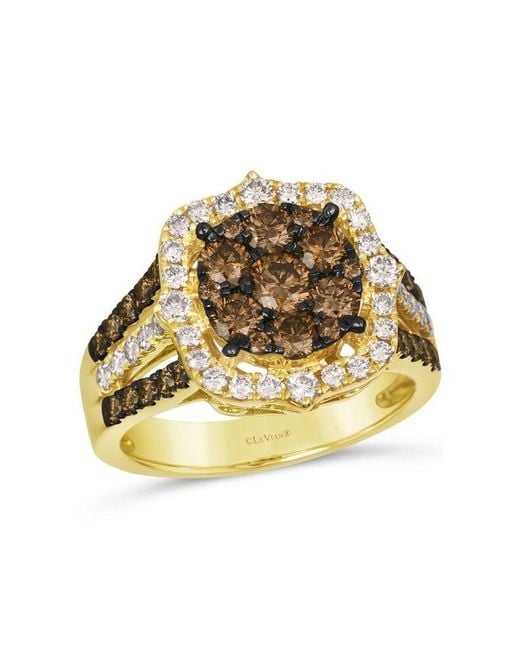 Le Vian Metallic Ladies Cluster Ring Featuring 1 1/4 Cts. Chocolate Diamonds Set