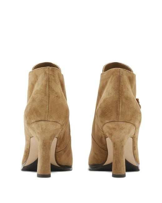 Burberry Brown Ladies Jute Suede Lace-Up Booties, Brand Size 37 Us