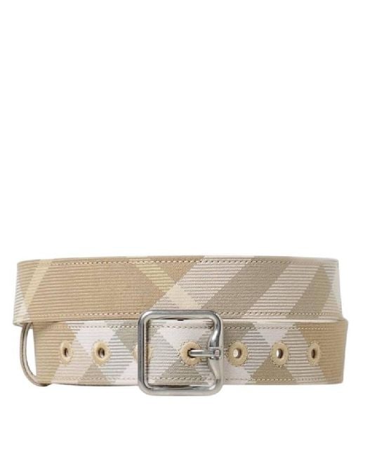 Burberry Gray Checkered Pattern Belt