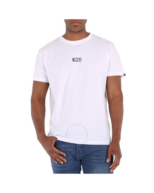 BOY London White Boy Eagle Flock Cotton T-shirt for men