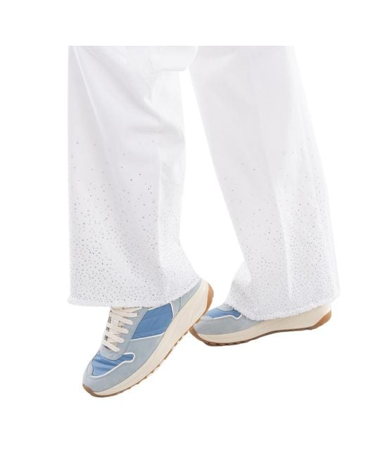 J.W. Anderson White Jw Anderson Twisted Workwear Crystal-Embellished Jeans