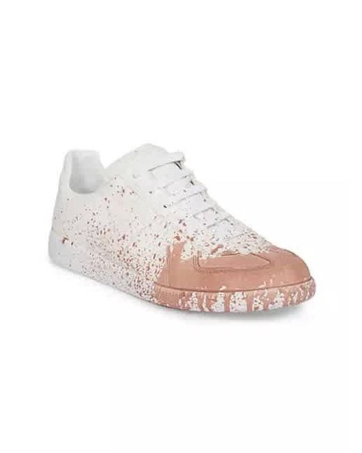 Maison Margiela Pink White / Coquille Replica Paint Low-top Sneakers