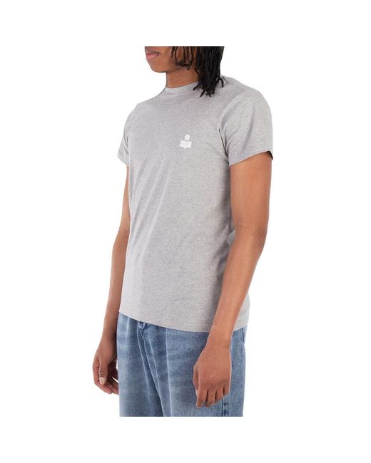 Isabel Marant Gray Ecru/ Zafferh Small Logo T-Shirt for men