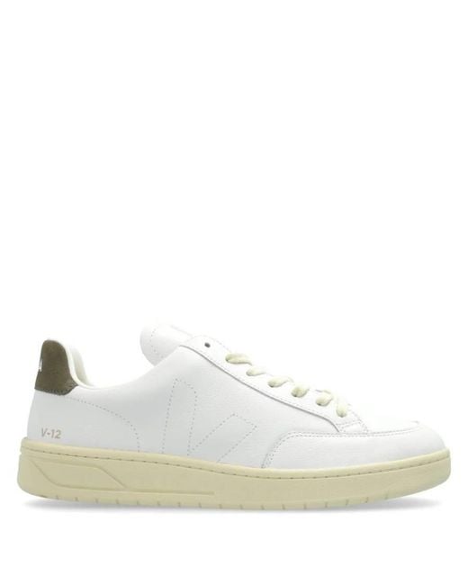 Veja White V-12 Stitch Leather Low-Top Sneakers, Brand Size 40 Us for men
