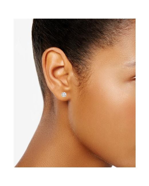 Brilliant Diamond Metallic 5 Carat 14K Round Cut Lab Grown Diamond Stud Push Back Earrings For -Color/Clarity-Jsi for men
