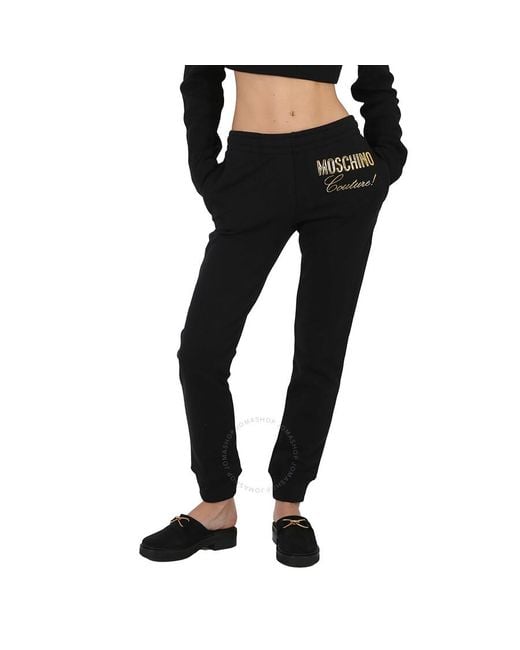 Moschino Black Fantasy Print Couture Logo joggers