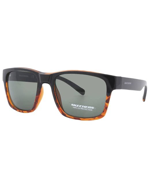 Skechers Gray Green Square Sunglasses Se6247 05n 54 for men