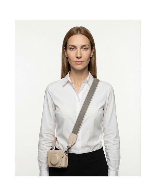 Brunello Cucinelli White Leather Shoulder Strap Bag