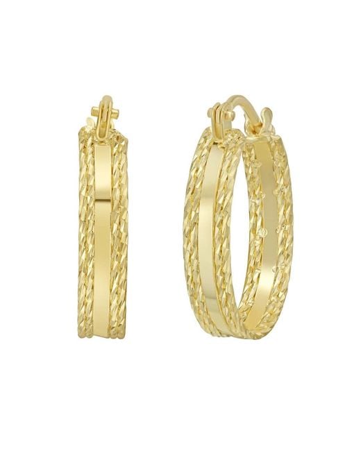 Kylie Harper Metallic Ladies 14K Diamond-Cut Sparkle Hoop Earrings