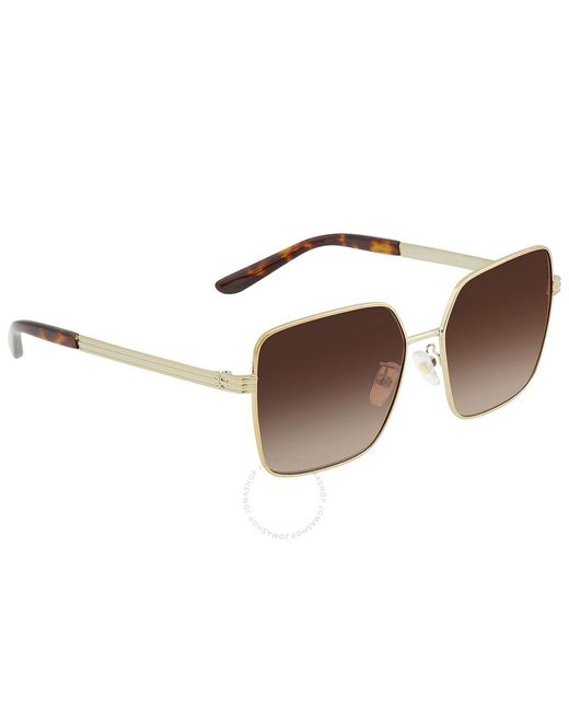 Tory Burch Brown Gradient Square Sunglasses Ty6087 327913 55