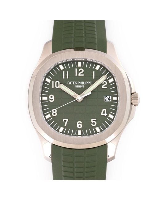 Patek Philippe Metallic Aquanaut Automatic Green Dial Watch for men