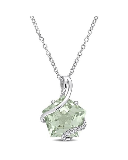 Amour Metallic 6 1/2 Ct Tgw Quartz And Diamond Accent Swirl Pendant With Chain