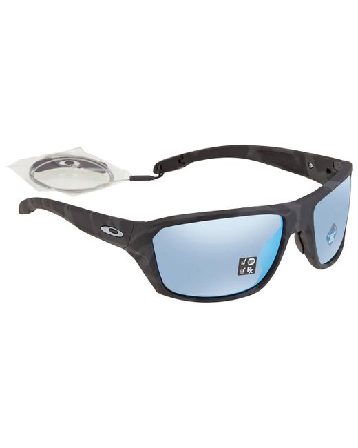 Oakley Blue Split Shot Prizm Deep Water Polarized Rectangular Sunglasses  941628 64 for men