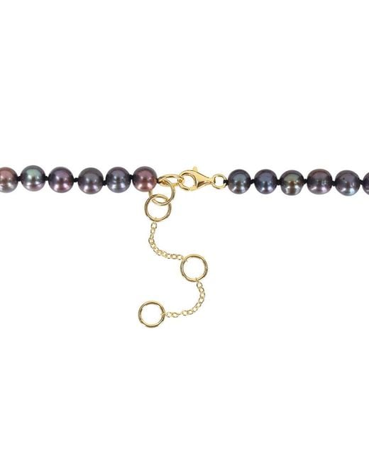 Amour Metallic 7-7.5Mm Cultured Freshwater Pearl Necklace With Large Lobster Clasp for men